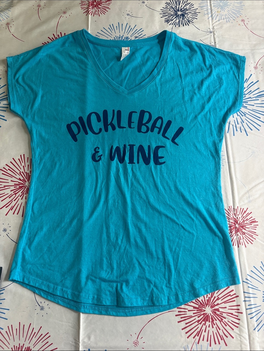 PICKLEBALL AND WINE V NECK T SHIRT
